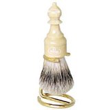 Omega Silver Tip Badger Shaving Brush & Stand - Chess Collection - Made in Germany