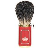 Omega Red Golden Square Badger Shaving Brush with Stand - #63180R