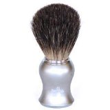 >Omega Aluminum Curved Handle Pure Badger Hair Shaving Brush with Stand - #66229
