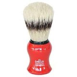 Omega Red Curved Boar Hair Shaving Brush with Stand - #80265R