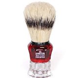 Omega Ruby Red Boar Hair Shaving Brush with Stand